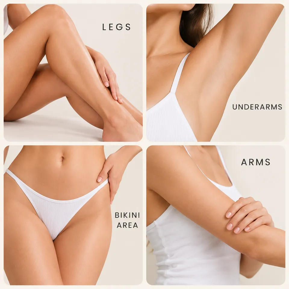 Where to use: legs, underarms, bikini area and arms